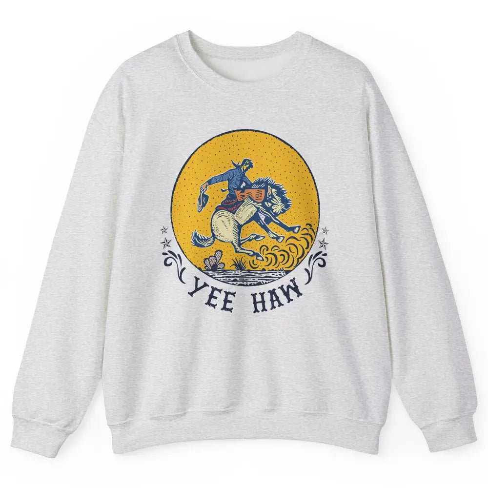 Retro Cowboy Yeehaw Western Country Cowgirls Horse Lovers Unisex Crewneck Sweatshirt