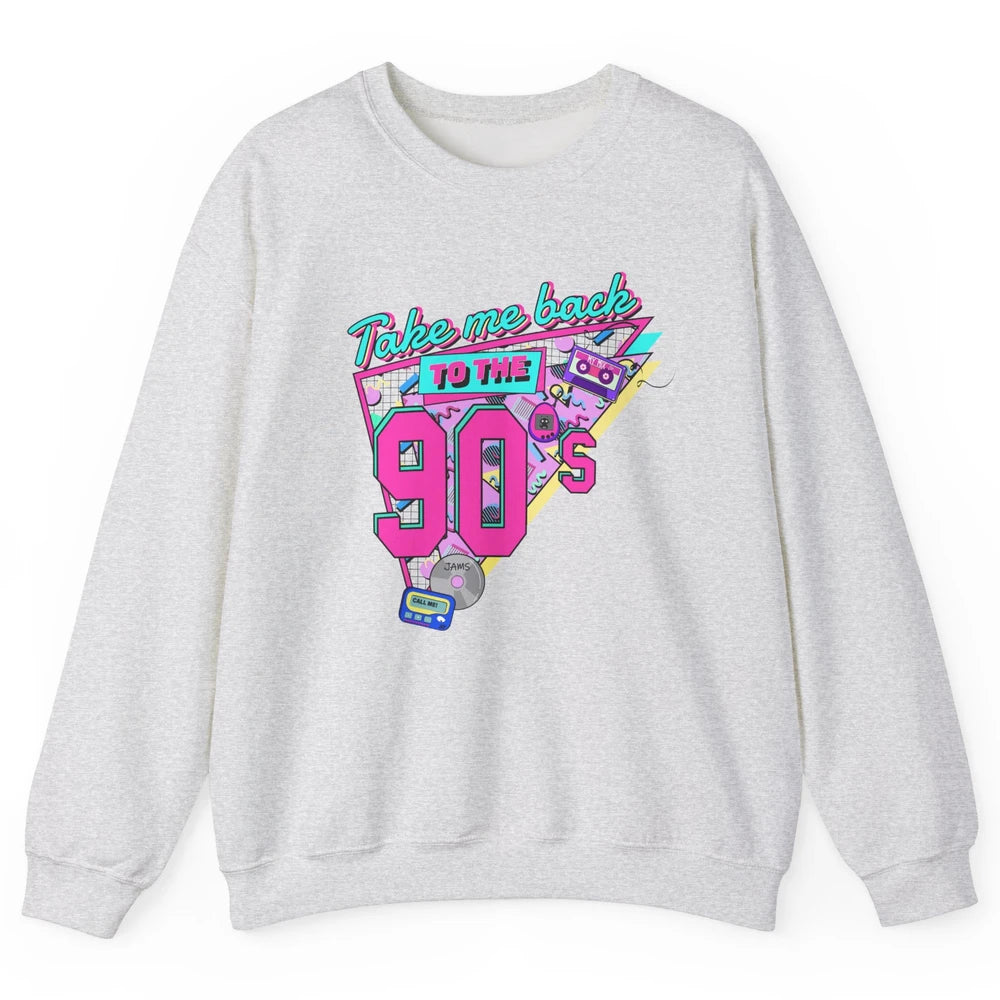 Retro 90s Take Me Back To The 1990s Cassette Made In The 90s Unisex Crewneck Sweatshirt