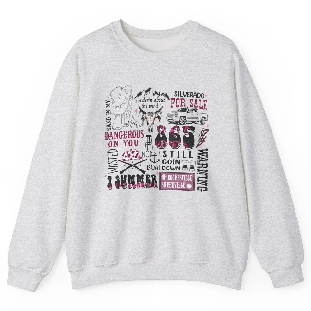 Retro Cowboy Boot Hat Sand In My Boots Western Country Music Unisex Crewneck Sweatshirt