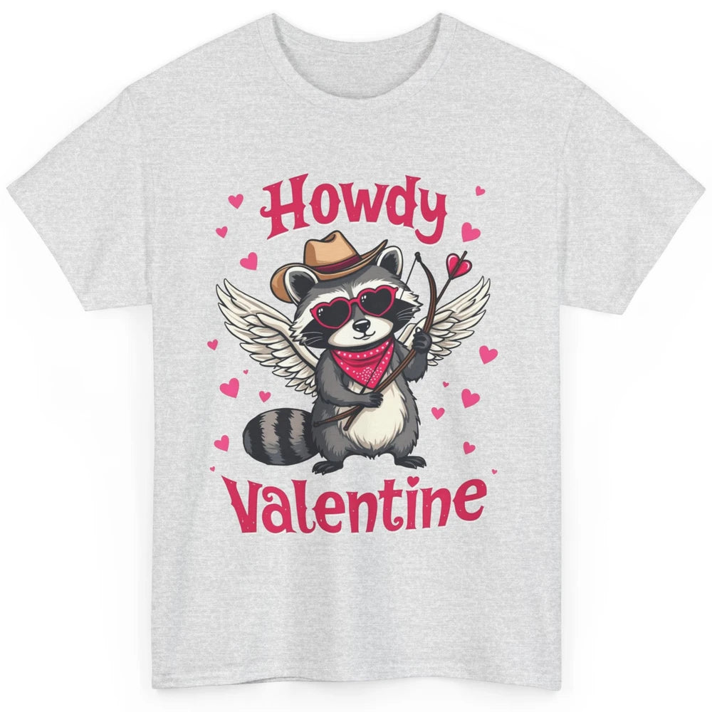 Howdy Valentine Cowboy Hat Cupid Raccoon Funny Opossum Love Heart Cute Western Possum Rodeo Classic Unisex T-Shirt