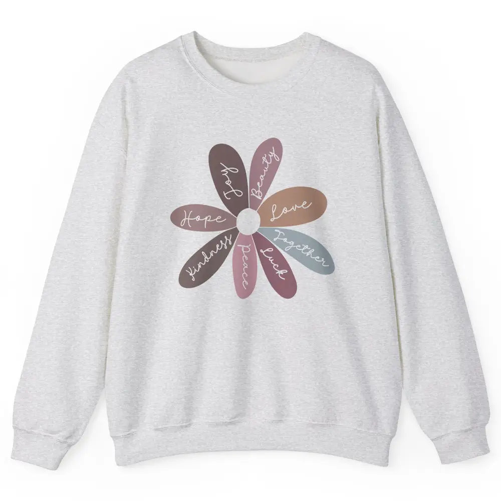 Retro Christian Daisy Flower Bible Verse Faith Inspirational Unisex Crewneck Sweatshirt