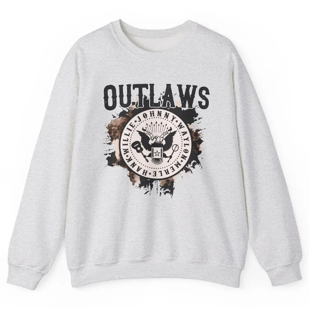 Retro Cowboy Bird Outlaws Western Country Music Cowgirl Unisex Crewneck Sweatshirt