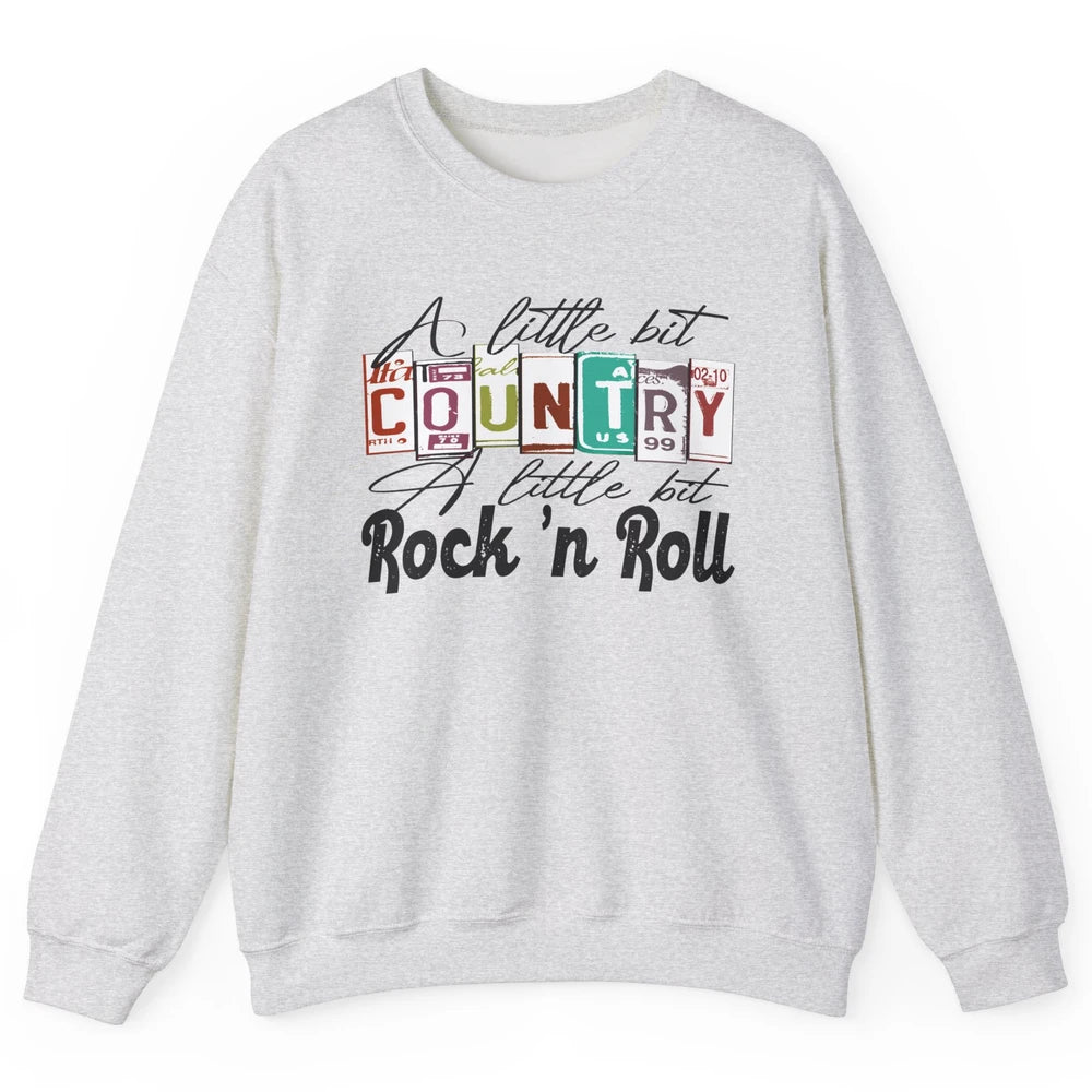 Retro A Little Bit Country A Little Bit Rock n Roll Western Unisex Crewneck Sweatshirt
