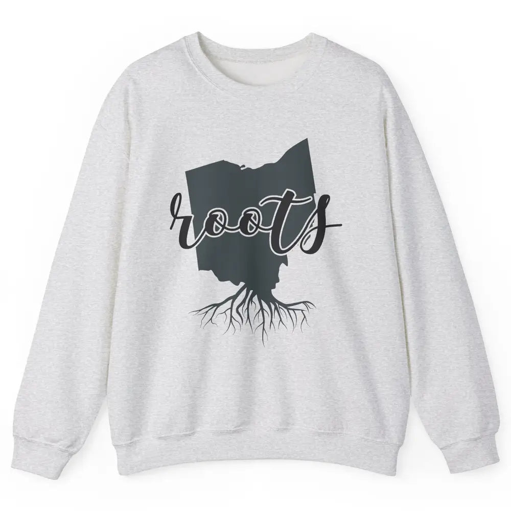 Ohio Map Blame It All On My Roots Ohio Native Pride Unisex Crewneck Sweatshirt