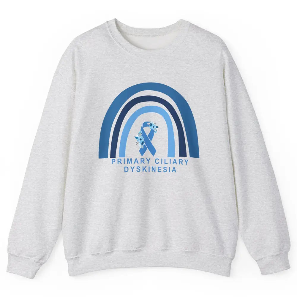 Primary Ciliary Dyskinesia Blue Rainbow Respiratory Diseases Unisex Crewneck Sweatshirt