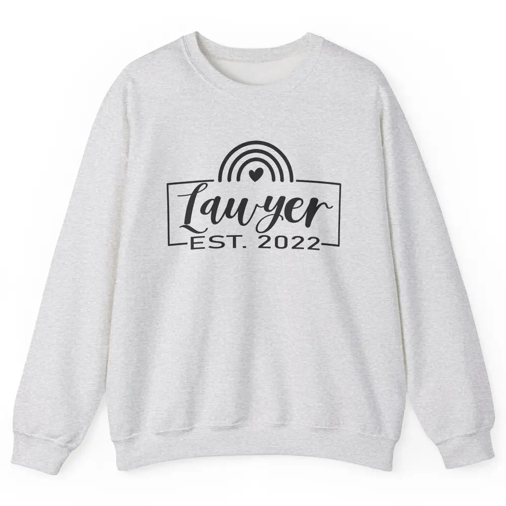 Rainbow Lawyer Est 2022 Law School Graduate Future Attorney Unisex Crewneck Sweatshirt