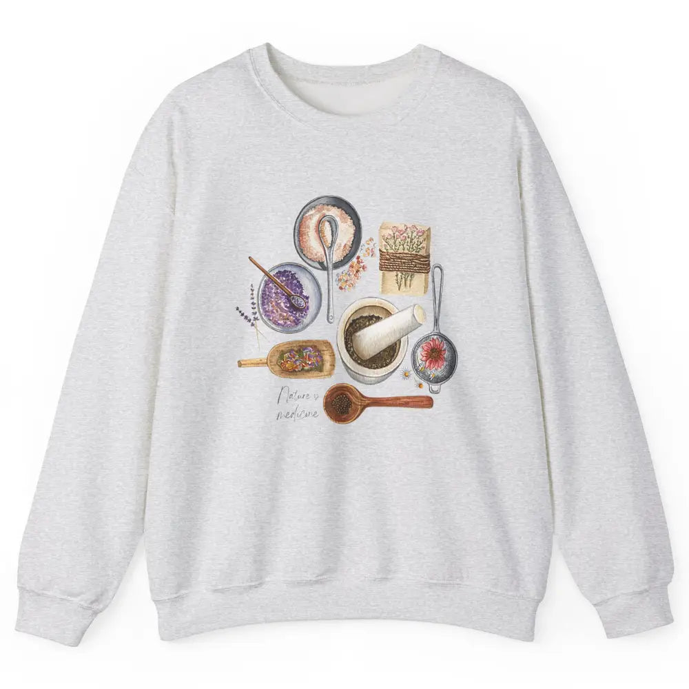 Retro Herbalist Botanical Plant Nature Medicine Garden Herb Unisex Crewneck Sweatshirt