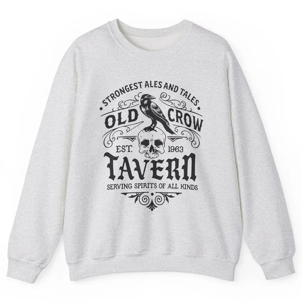 Retro Halloween Black Crow Old Crow Tavern Est 1693 Magic Unisex Crewneck Sweatshirt