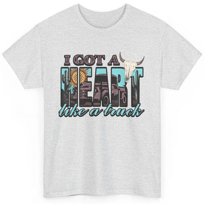 Retro Desert Bull Skull I Got A Heart Like A Truck Western Classic Unisex T-Shirt