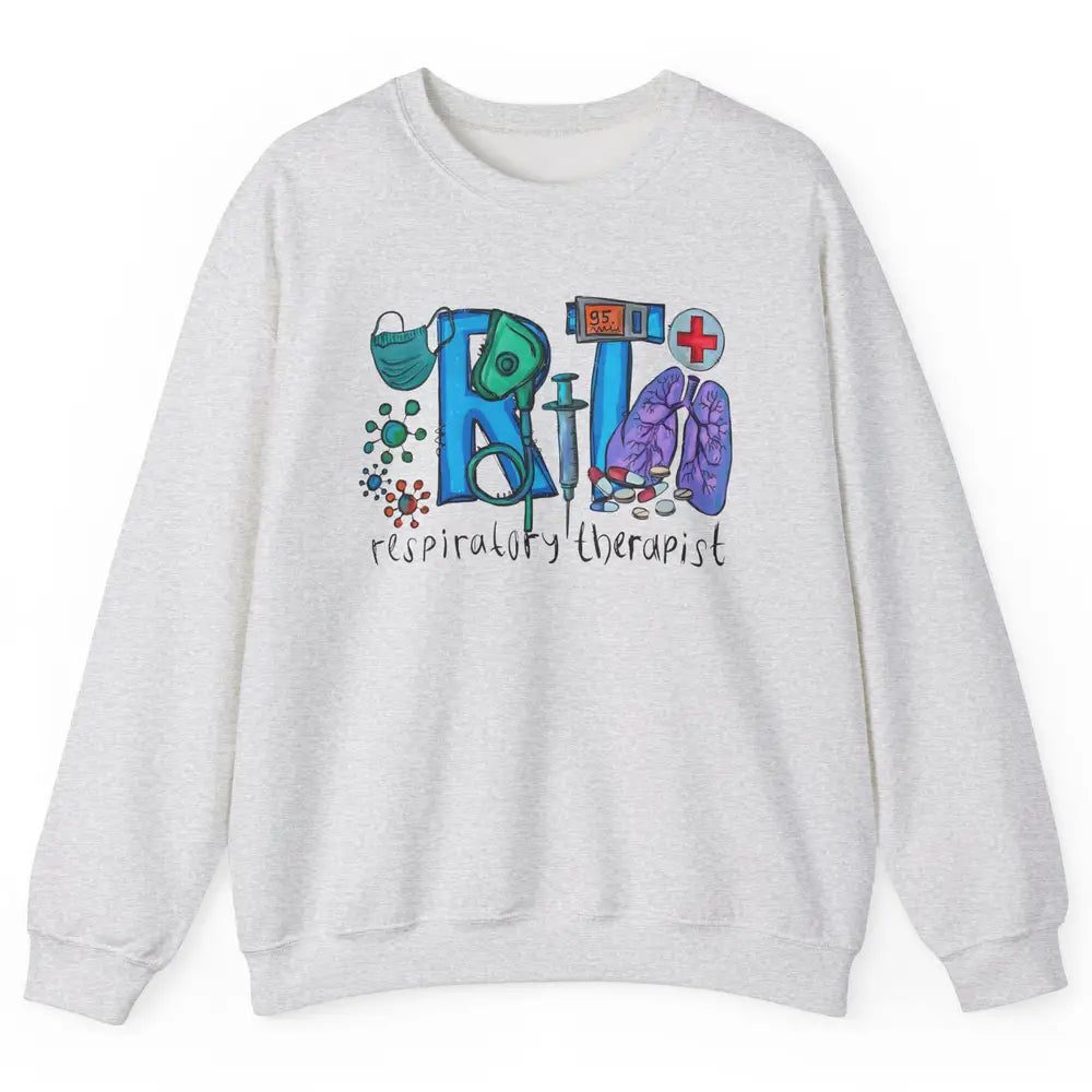Respiratory Therapist Western Respiratory Therapy Hand Drawn Unisex Crewneck Sweatshirt
