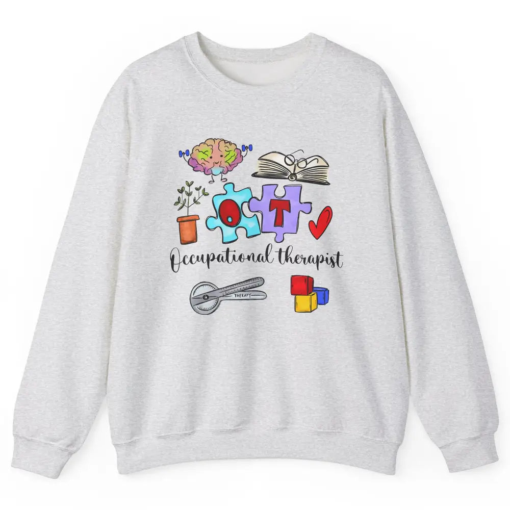 Occupational Therapist Symbols Hand Drawn OT Appreciation Unisex Crewneck Sweatshirt