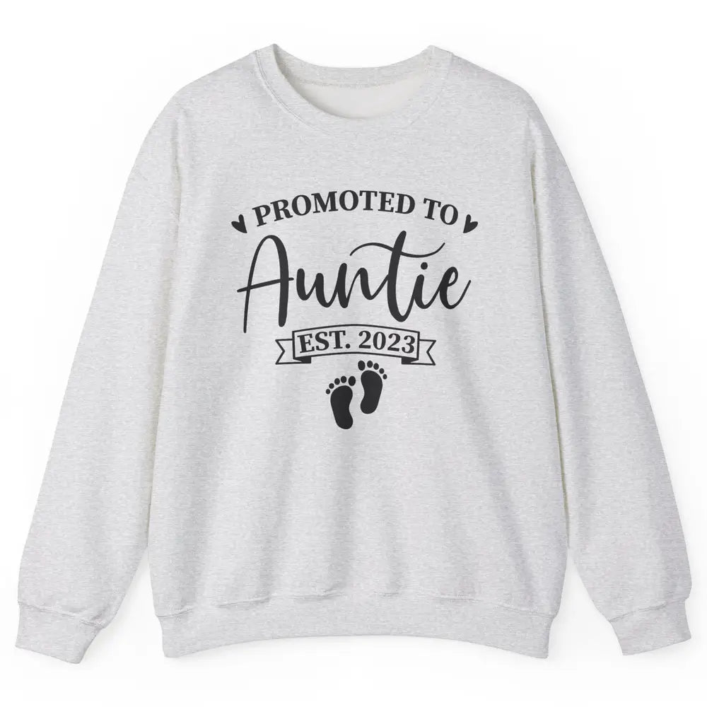 Promoted To Auntie Est 2023 Auntie To Be Baby Reveal Gift Unisex Crewneck Sweatshirt