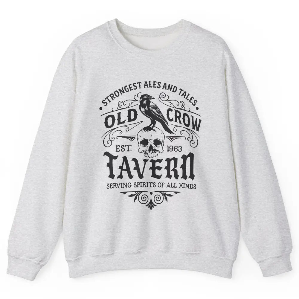 Old Crow Farmhouse Tavern Serving Spirit All Kinds Halloween Unisex Crewneck Sweatshirt