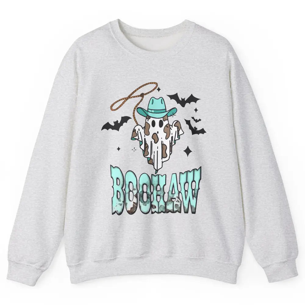 Retro Halloween Boohaw Cowboy Ghost Spooky Western Halloween Unisex Crewneck Sweatshirt