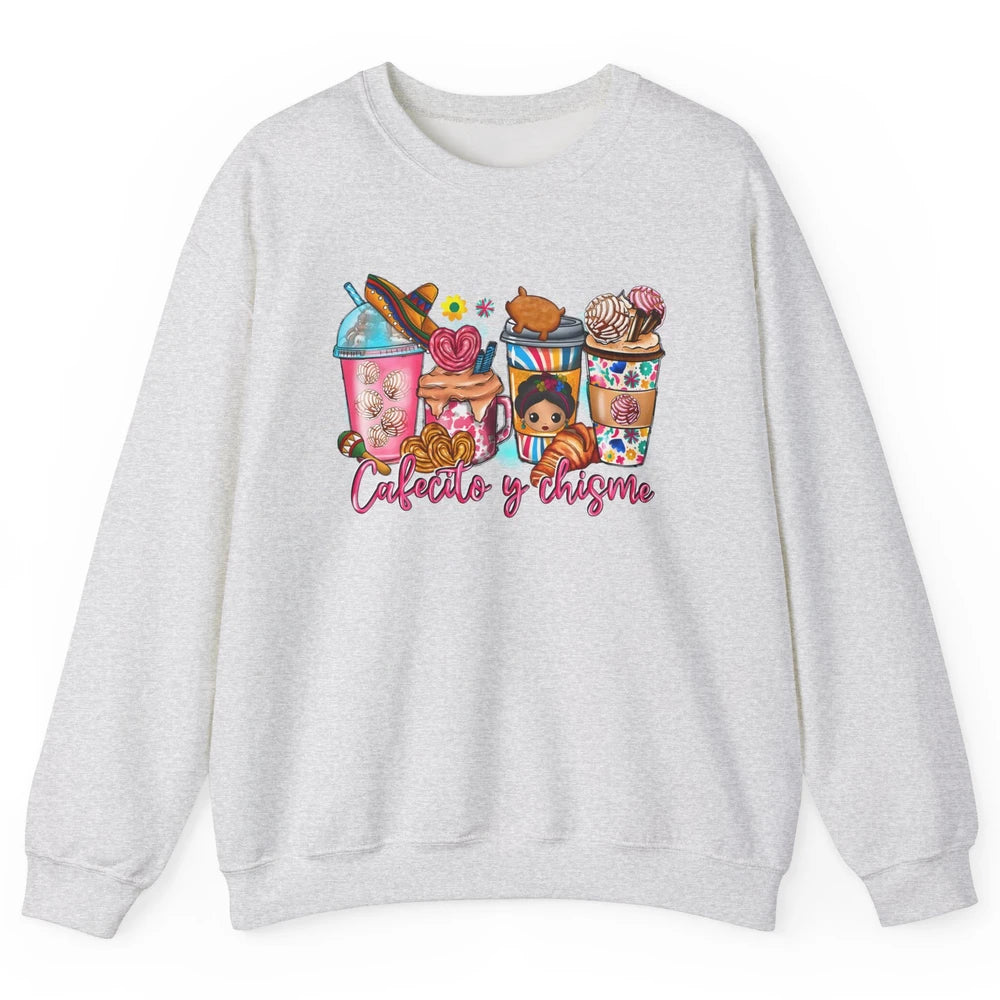 Mexican Drink Coffee Cafecito y Chisme Cinco de Mayo Fiesta Unisex Crewneck Sweatshirt