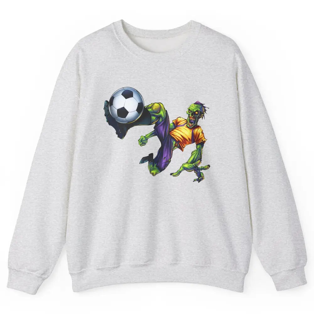 Zombie Soccer Striker Halloween Soccer Player Costume Gift Unisex Crewneck Sweatshirt