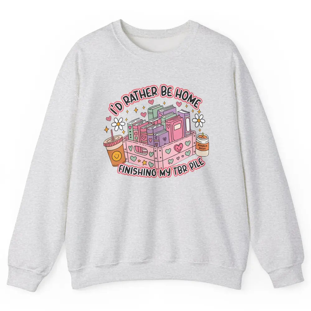 Retro Groovy TBR Book Readers Be Home Finishing My TBR Pile Unisex Crewneck Sweatshirt