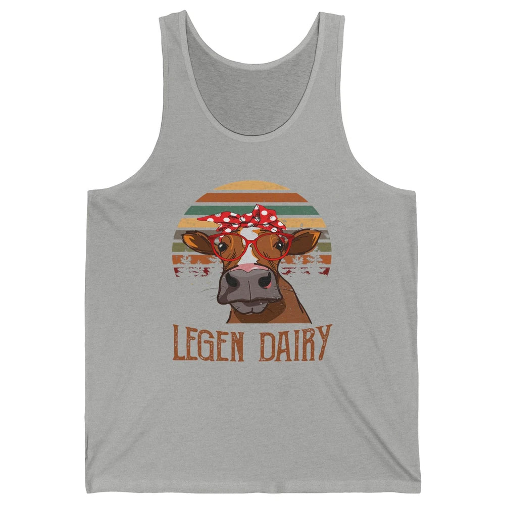 Retro Funny Highland Cow Legend Dairy Heifer Farm Animal Unisex Jersey Tank