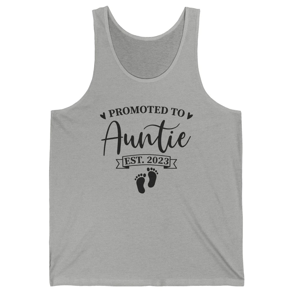 Promoted To Auntie Est 2023 Auntie To Be Baby Reveal Gift Unisex Jersey Tank