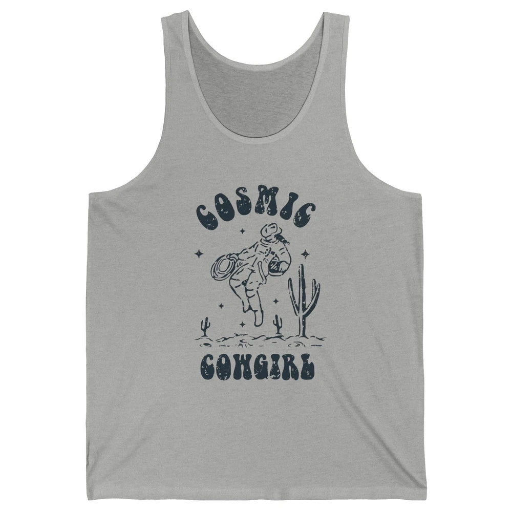 Retro Cowgirl In Space Cosmic Cowboy Western Country Cowgirl Unisex Jersey Tank