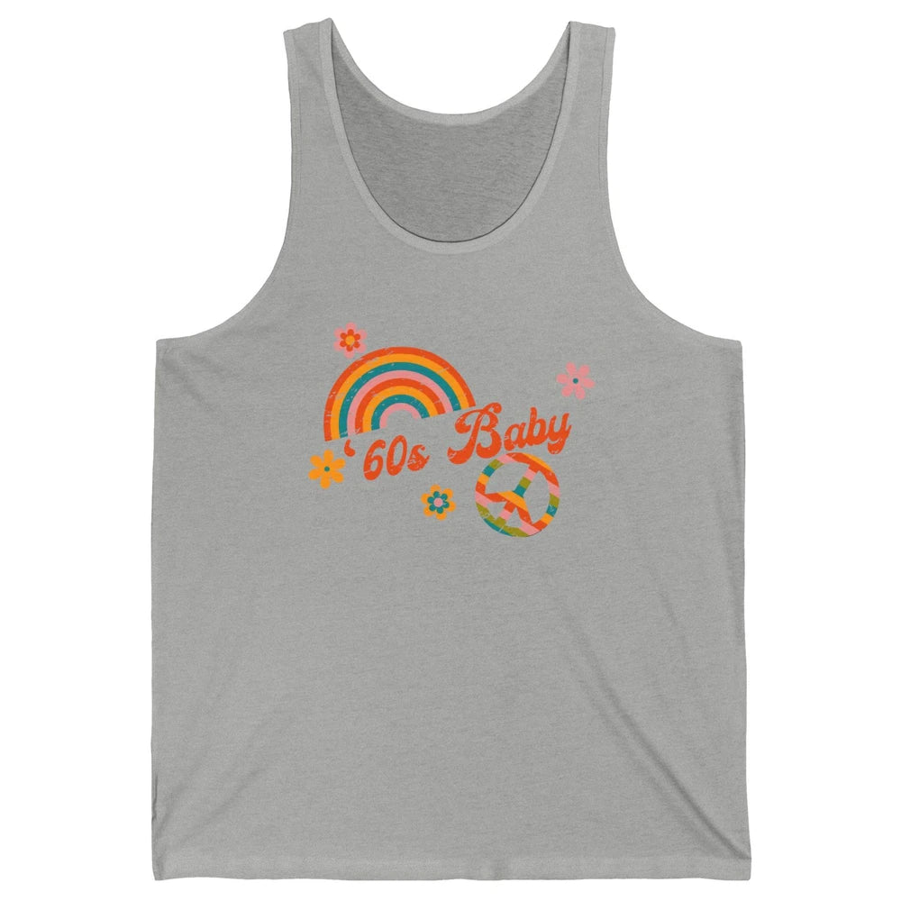 Retro Rainbow 60s Baby Made In 60s 1960s Born Birthday Day Unisex Jersey Tank