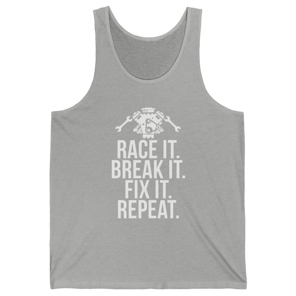 Race Break Fix It Dirt Racing Retro Sprint Car Speed Truck Unisex Jersey Tank