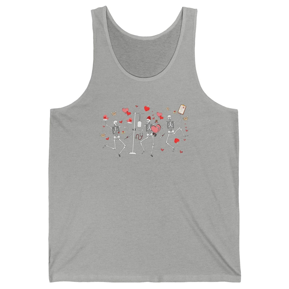 Nurse Skeleton Dance Roses Are Red Inside I'm Dead Valentine Unisex Jersey Tank