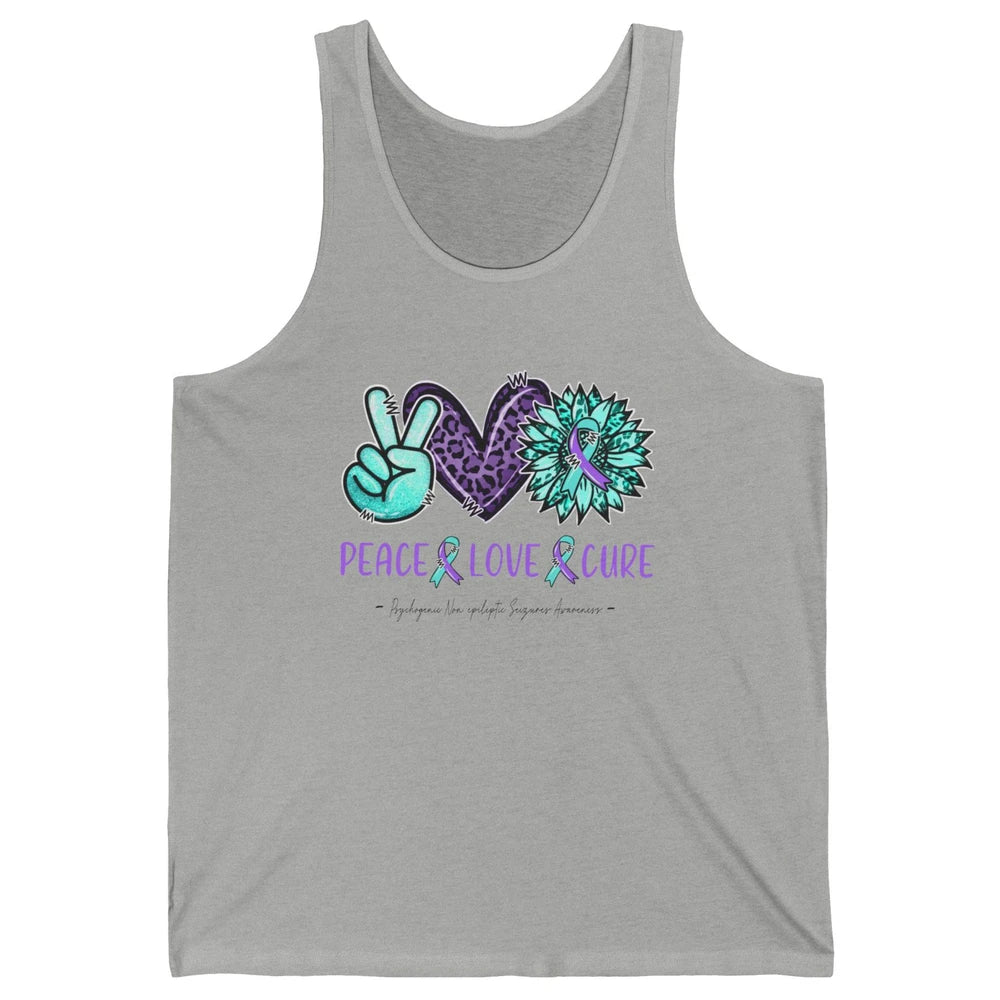 PNES Awareness Ribbon Peace Love Cure Leopard Sunflower Unisex Jersey Tank