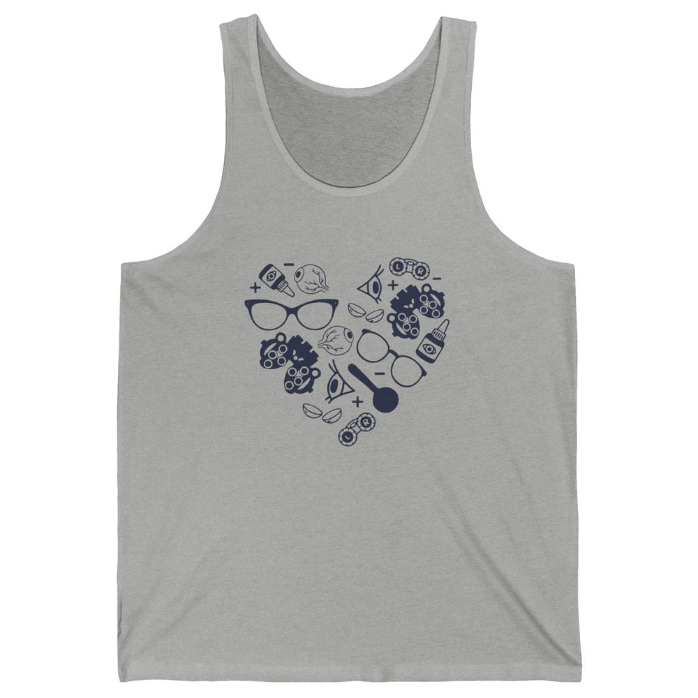 Optometrist Love Heart Symbols Optician Eye Doctor Gift Unisex Jersey Tank