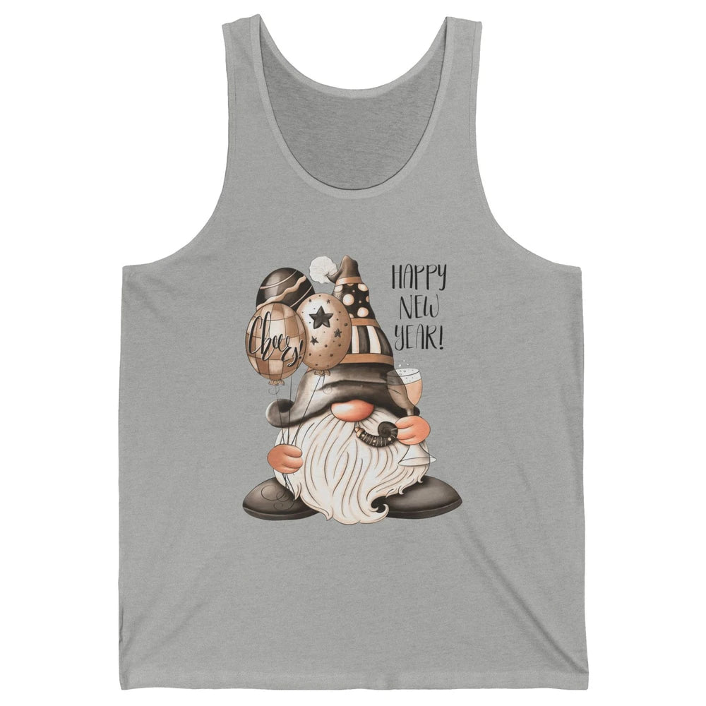 Happy New Year Gnome Champagne New Year Eve Cheer Gnomies Unisex Jersey Tank