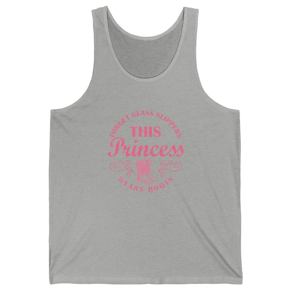 Princess Cowboy Boots Western Country Cowgirl Girls Rodeo Unisex Jersey Tank