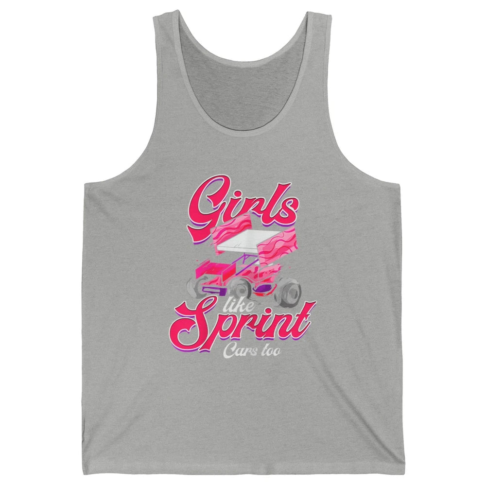 Racing Dirt Track Girls Like Sprint Car Too Race Truck Retro Unisex Jersey Tank