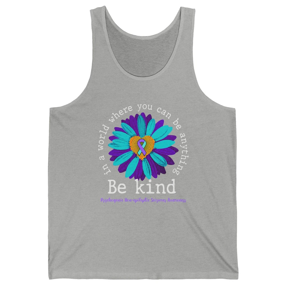 PNES Awareness Purple Teal Ribbon Sunflower Be Kind Unisex Jersey Tank