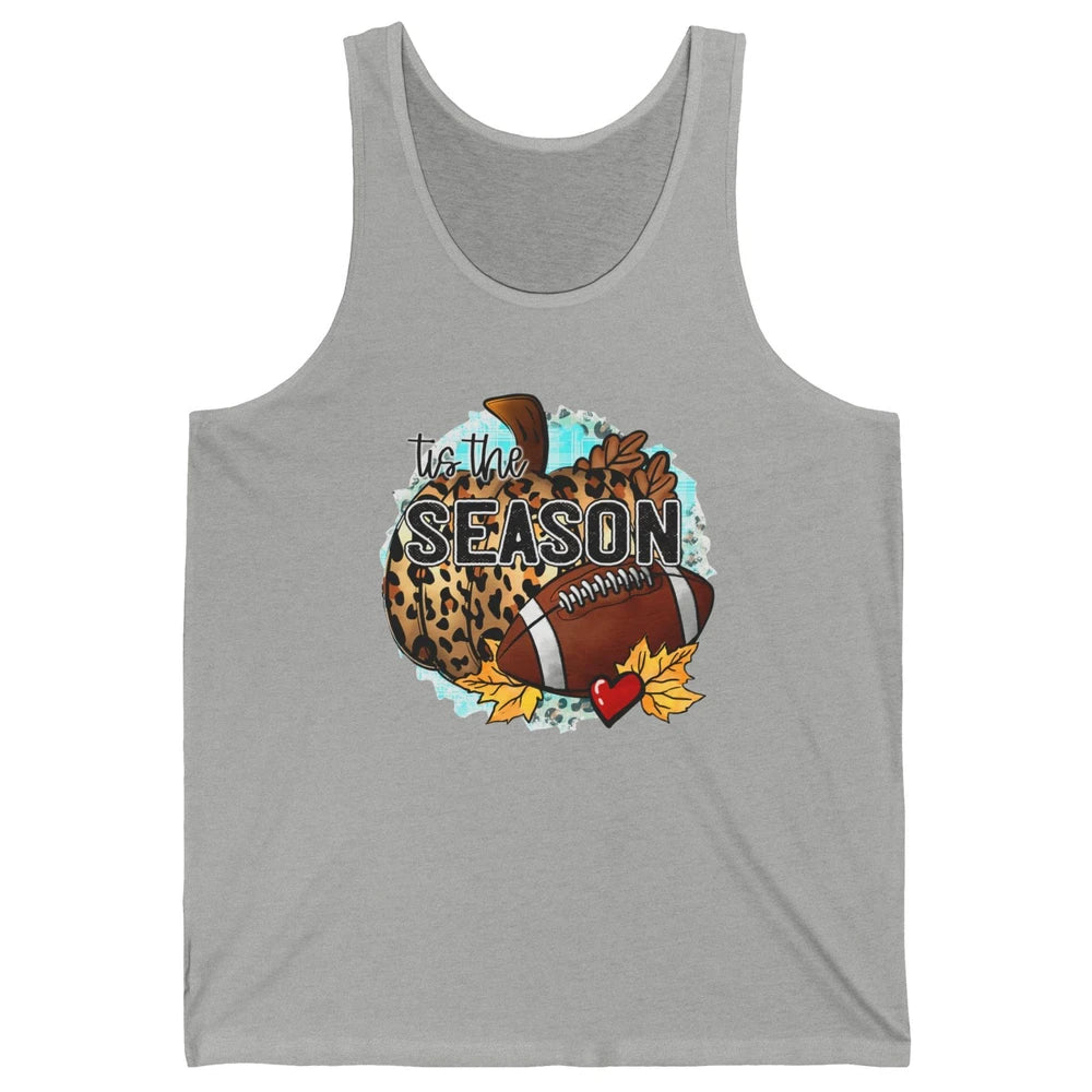Leopard Football Pumpkin Tis The Season Fall Leaves Autumn Unisex Jersey Tank