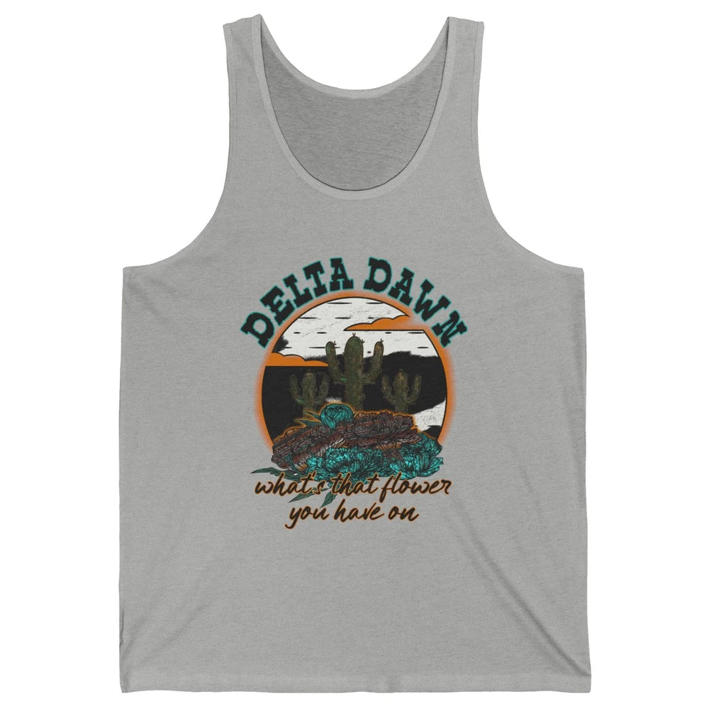 Retro Desert Night Delta Dawn What's That Flower Western Unisex Jersey Tank
