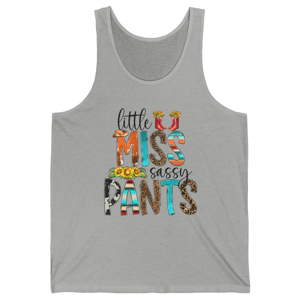 Sunflower Cowgirl Boots Hat Little Miss Sassy Pants Western Unisex Jersey Tank