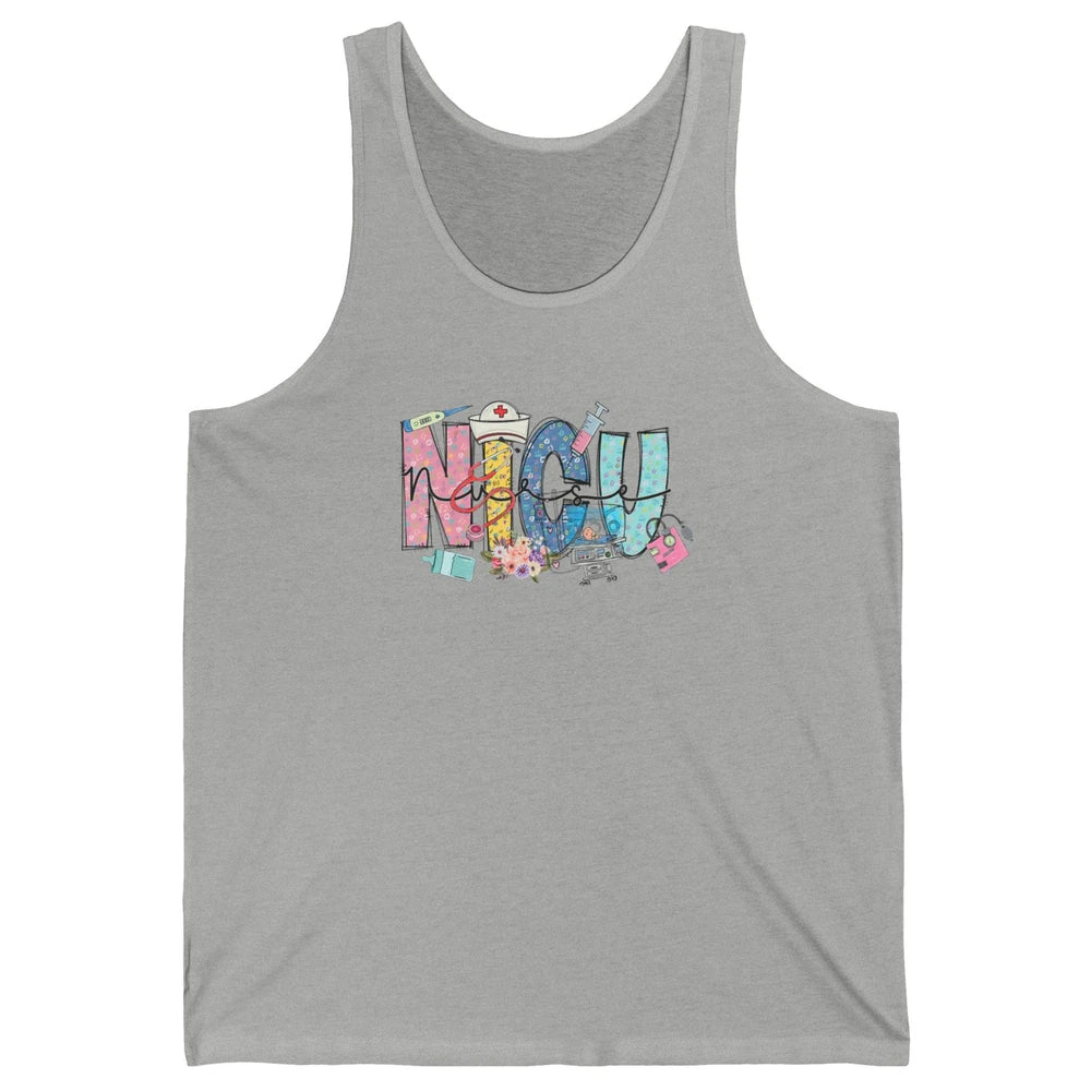 Nicu Nurse Registered Therapist Nursing Floral Leopard Care Unisex Jersey Tank