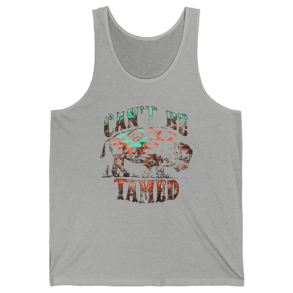 Retro Buffalo Aztec Can't Be Tamed Western Country Highland Unisex Jersey Tank