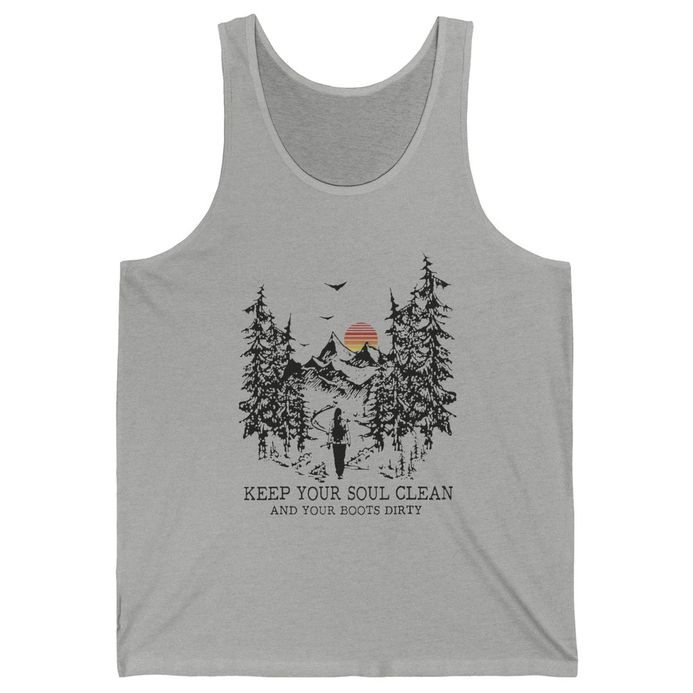Retro Hiking Camping Keep Your Soul Clean & Your Boots Dirty Unisex Jersey Tank