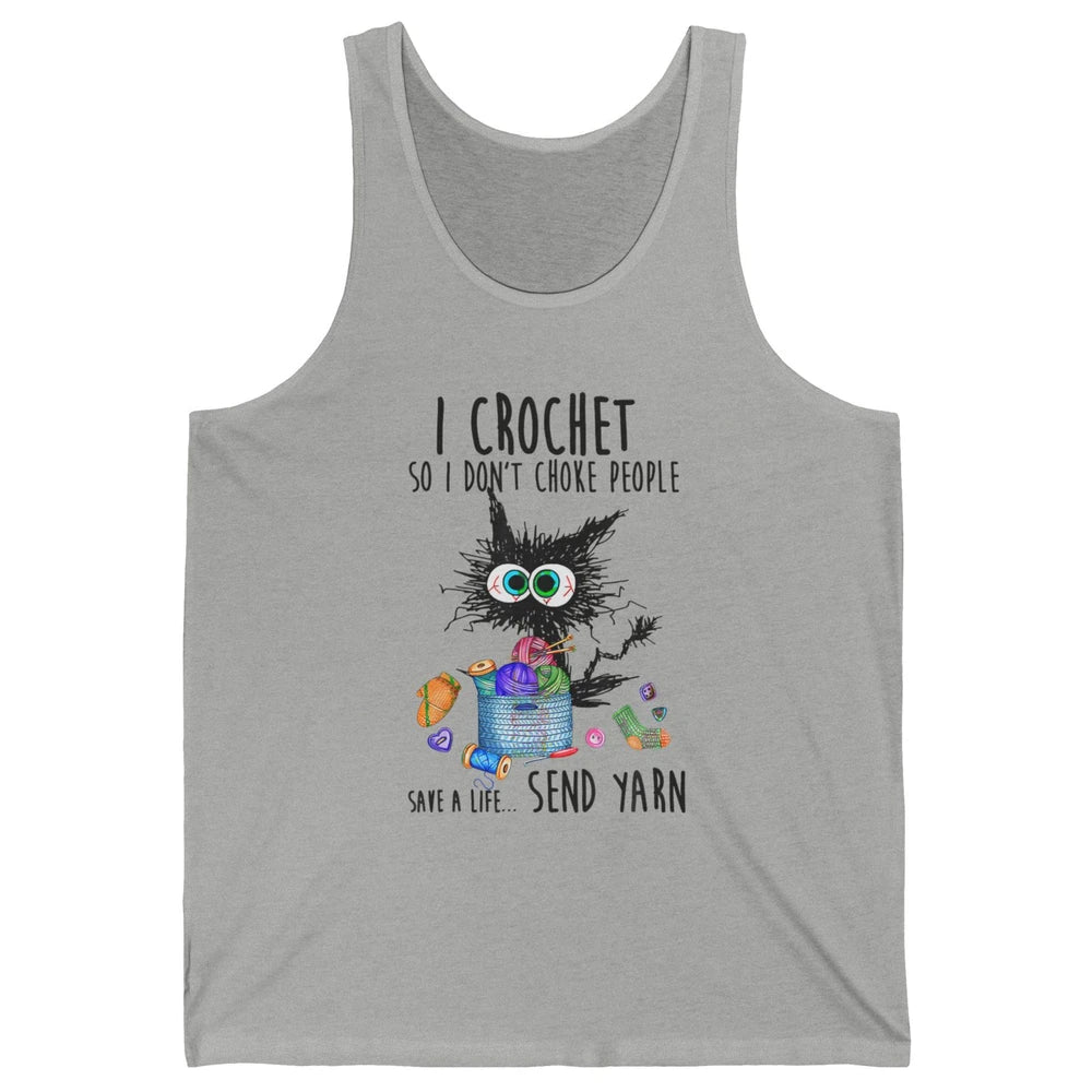I Crochet So I Dont Choke People Cute Black Cat Knit Vintage Unisex Jersey Tank