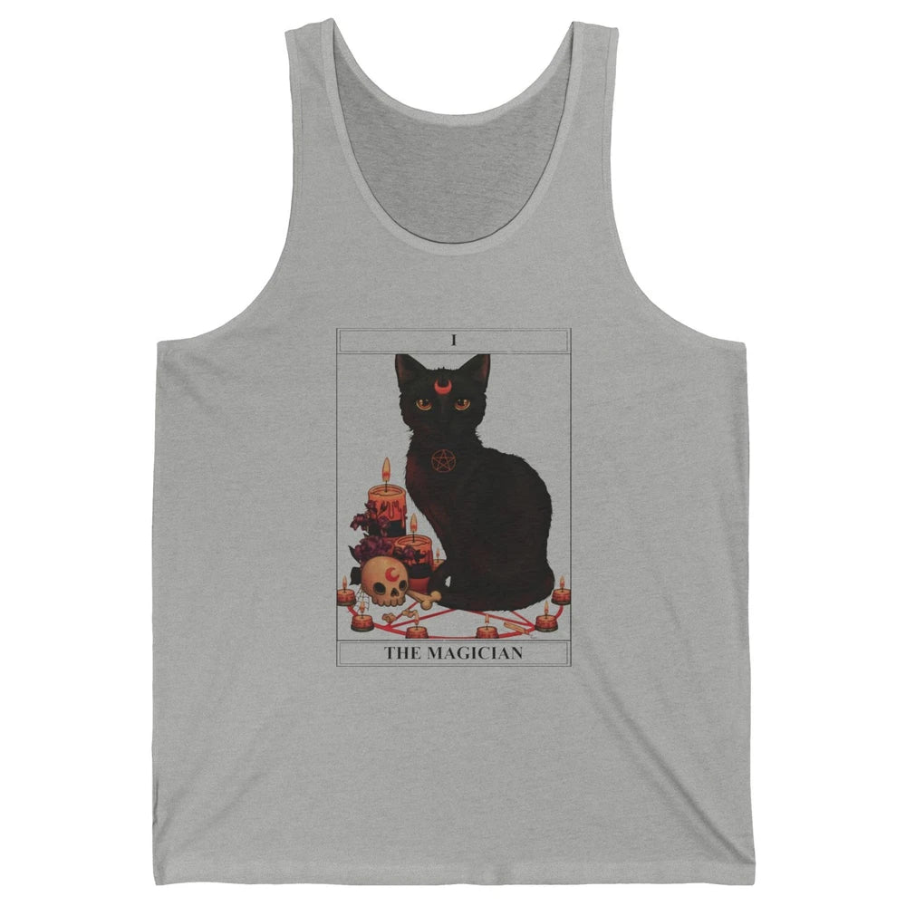 Retro Halloween Gothic Cat The Magician Tarot Witchcraft Unisex Jersey Tank