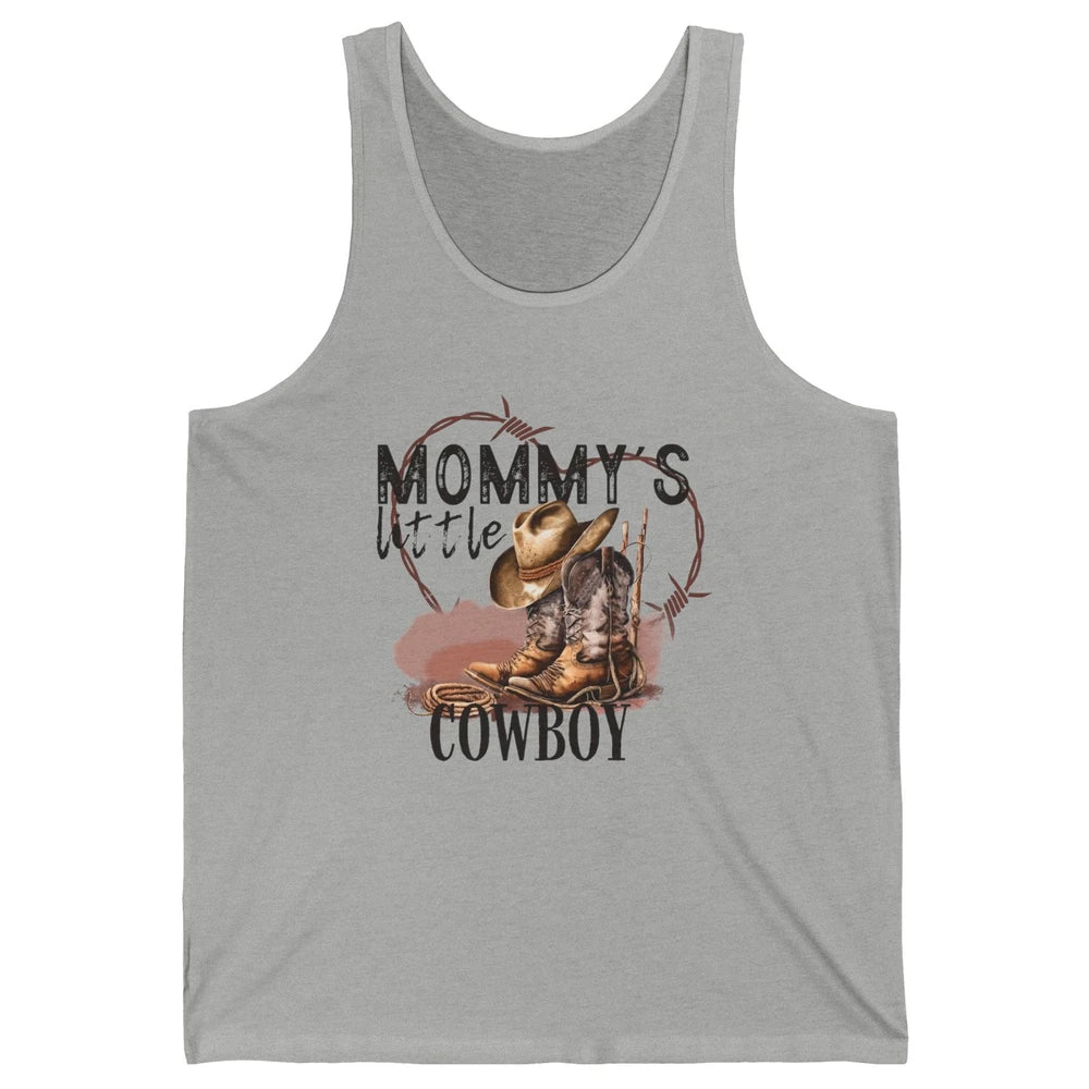 Mommy's Little Cowboy Western Mama Boots Rancher Mother Unisex Jersey Tank