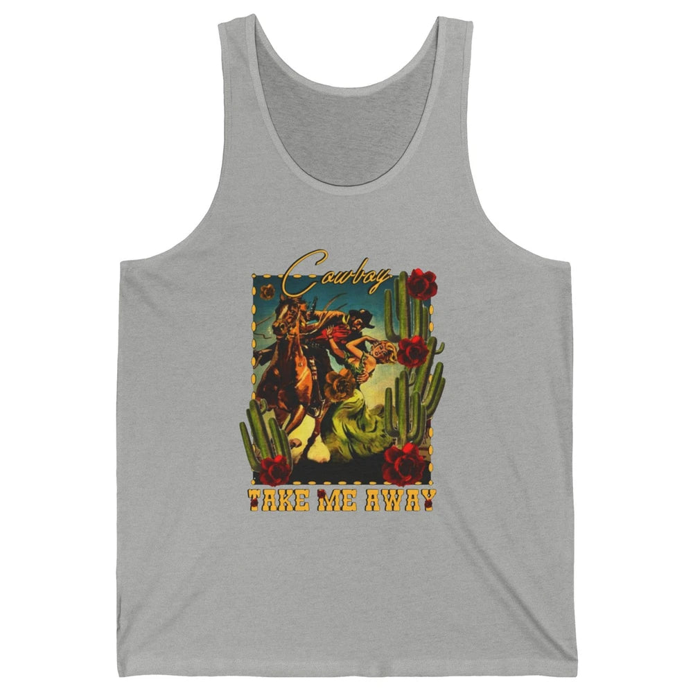 Retro Desert Cowgirl Cowboy Take Me Away Western Country Unisex Jersey Tank