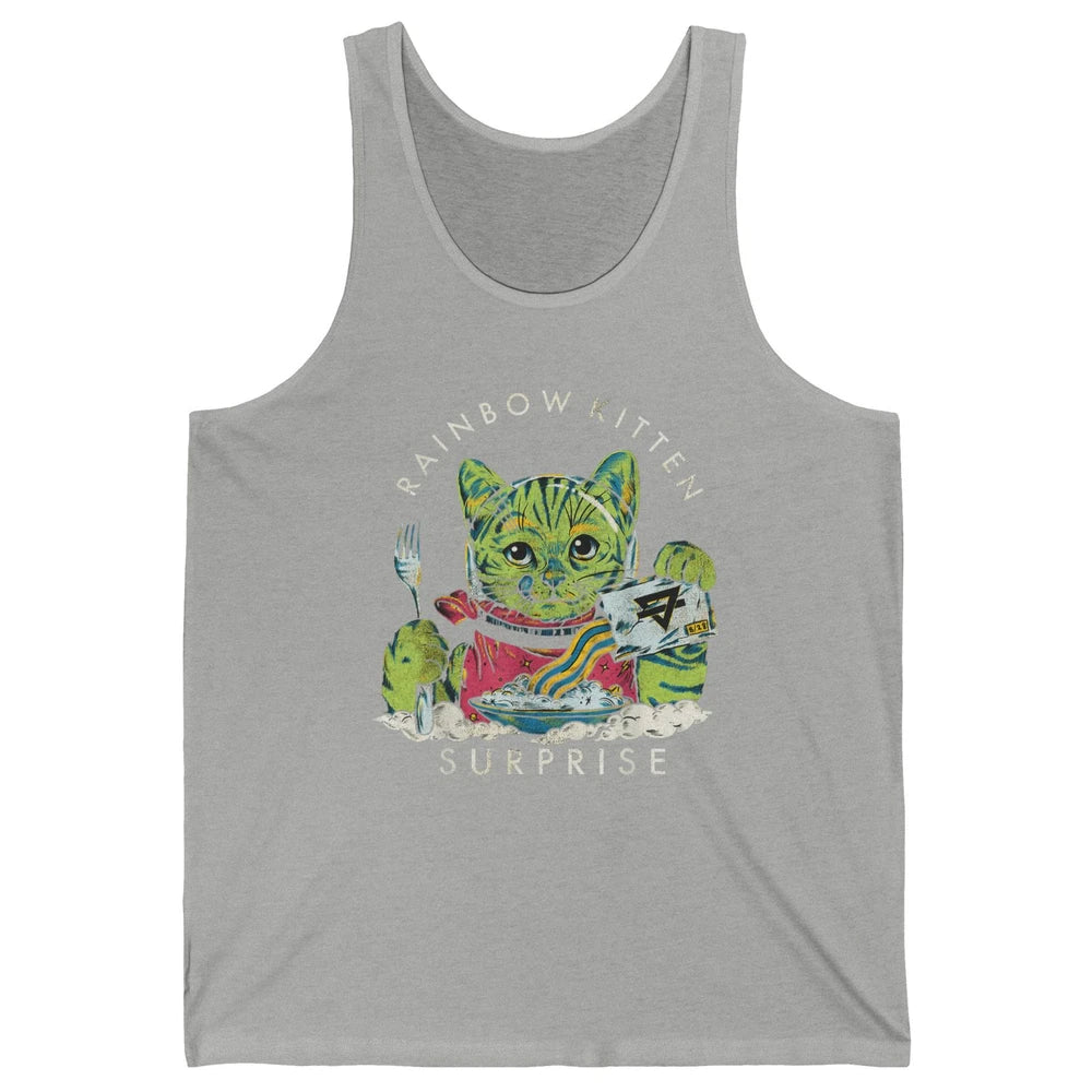 Retro Rainbow Kitten Surprise Gothic Halloween Funny Cat Pet Unisex Jersey Tank