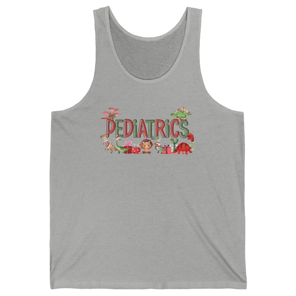Pediatrics Christmas PEDS Nurse Dinosaur Xmas Physical Nurse Unisex Jersey Tank