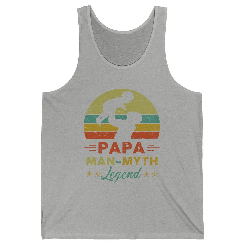 Papa Man Myth Legend Fathers Day Vintage Unisex Jersey Tank