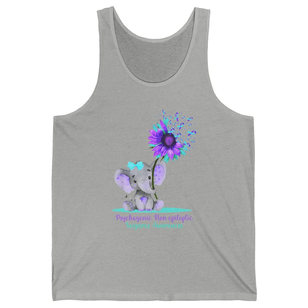 PNES Awareness Purple Teal Ribbon Sunflower Baby Elephant Unisex Jersey Tank