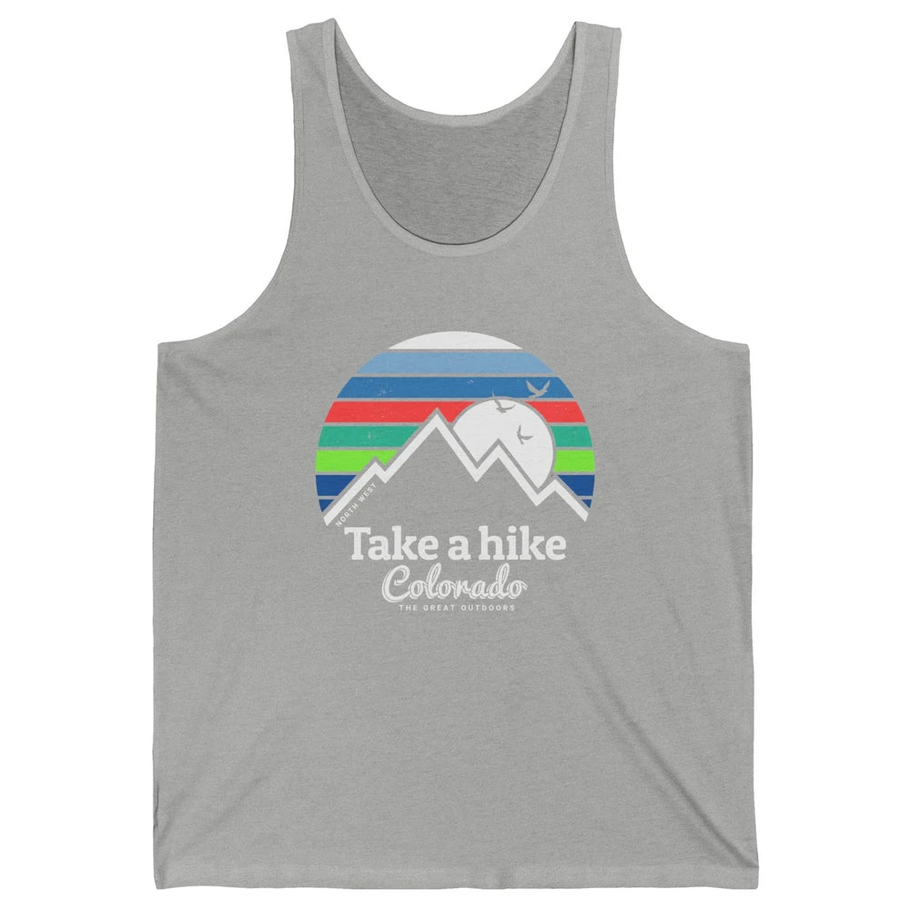 Retro Colorado Mountain Take A Hike The Great Outdoor Hiking Unisex Jersey Tank