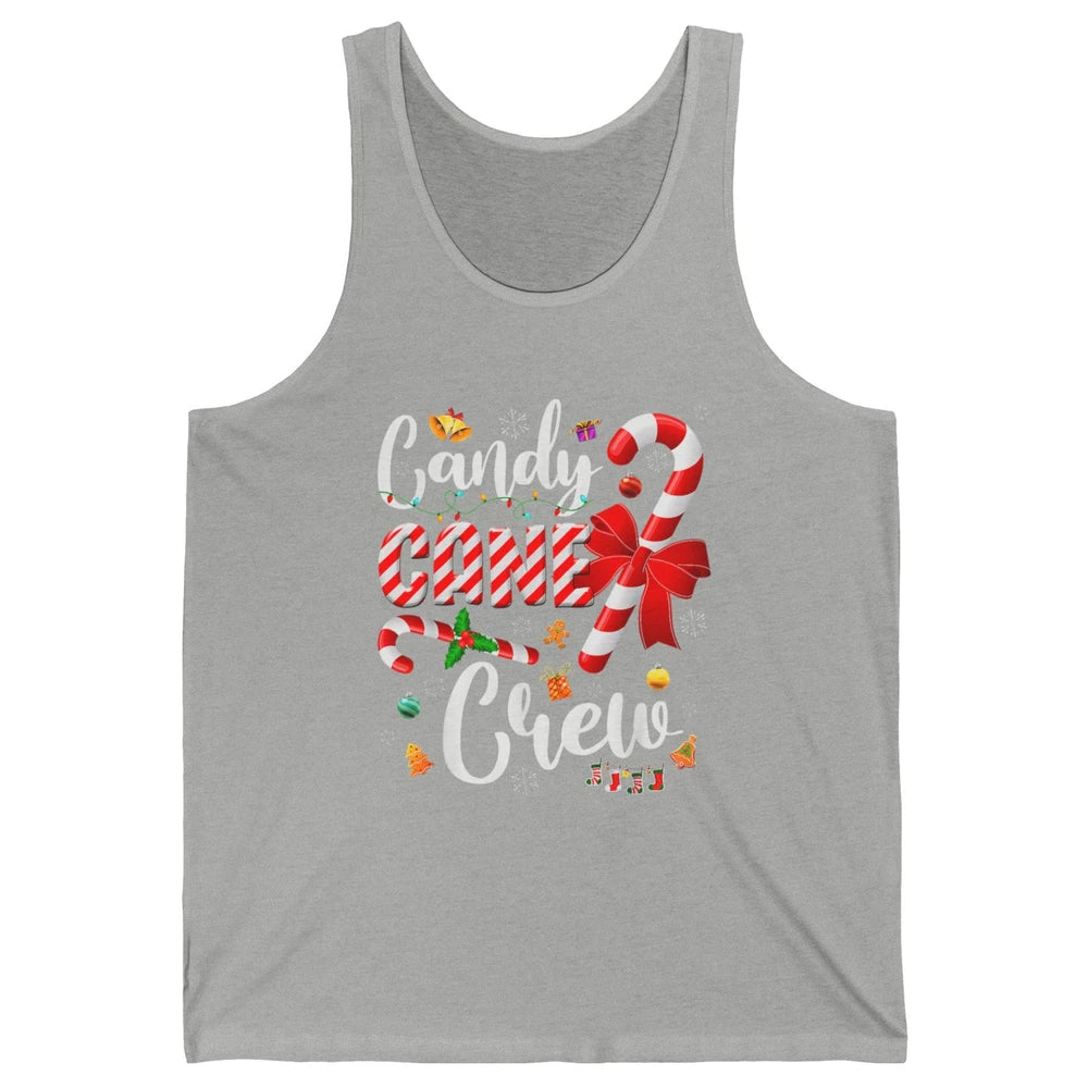 Merry Christmas Sweet Candy Cane Crew Xmas Tree Lights Santa Unisex Jersey Tank