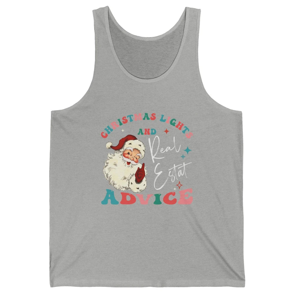 Merry Christmas Xmas Lights Santa Realtor Real Estate Advice Unisex Jersey Tank